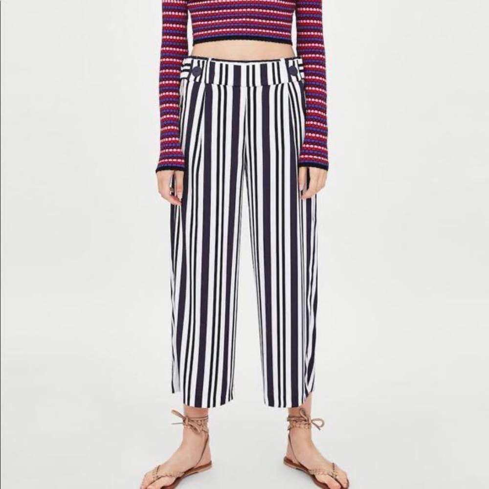 ZARA TRF Blue Striped Culotte - SALE